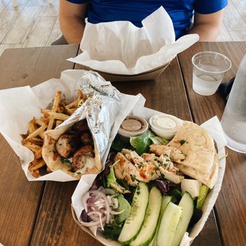 Hellenic - Chicken Souvlaki Pita and Chicken Green Salad - Greek Near Me - Coral Springs, Florida Hellenic - Chicken Souvlaki Pita and Chicken Green Salad - Greek Near Me - Coral Springs, Florida