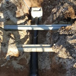 C&G Construction - 8" storm drain, following commercial code under existing electrical.