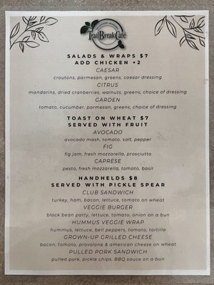 Menu photo 3 Trail Break Cafe Tallahassee, FL