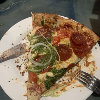 Mellow Mushroom Brandon - Slice of custom Kosmic Karma + pepperoni and onion - Pizza Near Me - Brandon, Florida Mellow Mushroom Brandon - Slice of custom Kosmic Karma + pepperoni and onion - Pizza Near Me - Brandon, Florida