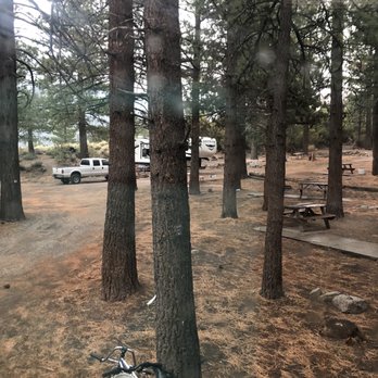 Pine Cliff RV Resort & General - View from camper window towards the lake - Campgrounds Near Me - June Lake, California