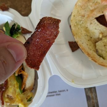 My Cafe - I ordered turkey and they made it with a turkey bacon that looked rancid, had green spots on it and was over cooked - Breakfast & Brunch Near Me - Kapolei, Hawaii