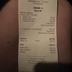 FLOYD'S TEXAS PUB - Receipt