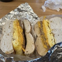 Jersey Bagel Deli & Grill - Sausage egg and cheese on an everything bagel