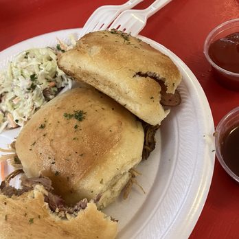 Old House BBQ - The 3 slider combo/ sorry took a few bites - Barbeque Near Me - Lewisville, Texas Old House BBQ - The 3 slider combo/ sorry took a few bites - Barbeque Near Me - Lewisville, Texas