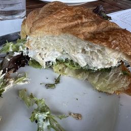 Chicken salad on a croissant. Chicken salad on a croissant.