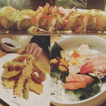 Saku Sushi - Roll, appetizer tempura, sashimi. Beautiful presentation. - Sushi Bars Near Me - Toronto, Ontario Saku Sushi - Roll, appetizer tempura, sashimi. Beautiful presentation. - Sushi Bars Near Me - Toronto, Ontario