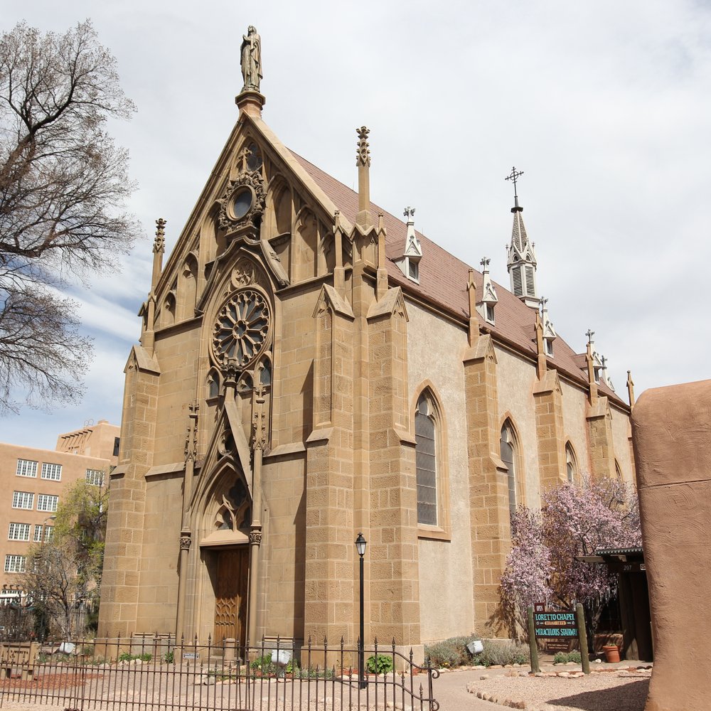Loretto Chapel - Outside the chapel - Churches Near Me - Santa Fe, New Mexico Loretto Chapel - Outside the chapel - Churches Near Me - Santa Fe, New Mexico