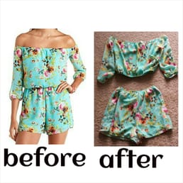 I had a romper (left) turned into a top and shorts (right). They did an excellent job!