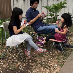 International Montessori - Enjoying the fruits of the children's labor in celebration of Fathers Day - Pops and Popsicles!