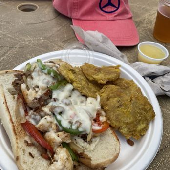 Key Largo Fisheries - My fiancé's Key Largo Lobster Philly with Tostones - Seafood Near Me - Key Largo, Florida Key Largo Fisheries - My fiancé's Key Largo Lobster Philly with Tostones - Seafood Near Me - Key Largo, Florida
