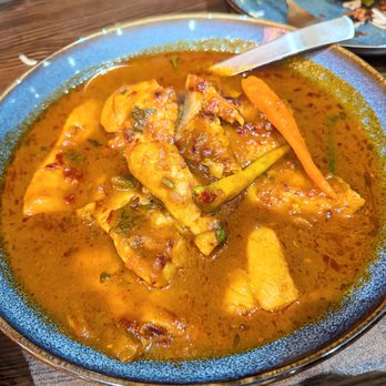 Burmese Bites - Nga Hin ($19): Basa Fish Curry cooked in Burmese Masala; served w.Rice - Burmese Near Me - Astoria, New York