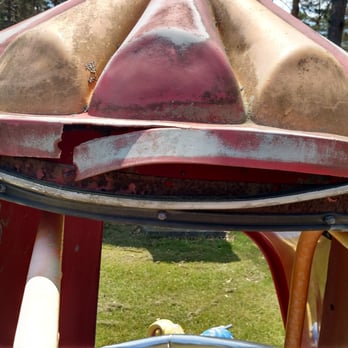 Pine Creek Campground - Sharp rusty play equipment - Campgrounds Near Me - Newfield, New York