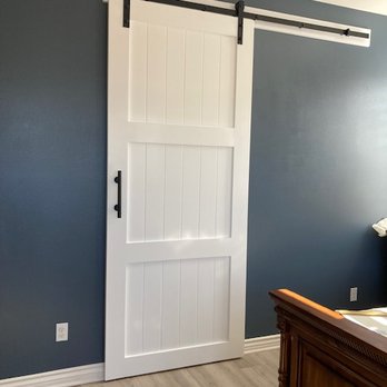 Brooke Hudson Designs - Barn door  with accent wall color  Brooke suggeste. - Interior Design Near Me