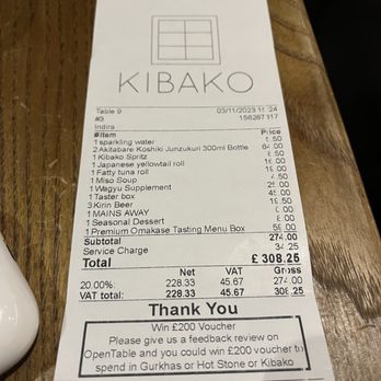 Kibako London - The check - Japanese Near Me - London, XGL