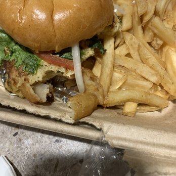 Funky Pelican - Crab cake sandwich - Seafood Near Me - Flagler Beach, Florida Funky Pelican - Crab cake sandwich - Seafood Near Me - Flagler Beach, Florida