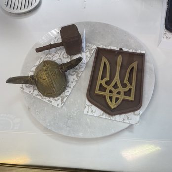 Ingeborg's Danish Chocolates - Chocolate Ukranian coat of arms - Candy Stores Near Me - Solvang, California Ingeborg's Danish Chocolates - Chocolate Ukranian coat of arms - Candy Stores Near Me - Solvang, California