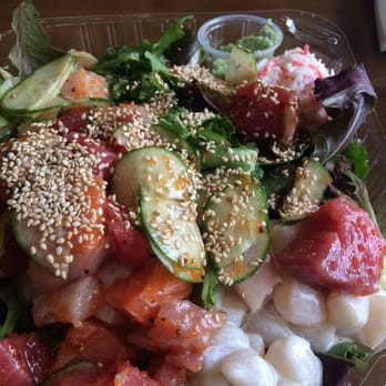 Poke Salad Bar - Large poke bowl with ahi tuna, salmon, yellowtail and scallops. - Poke Near Me - Pasadena, California