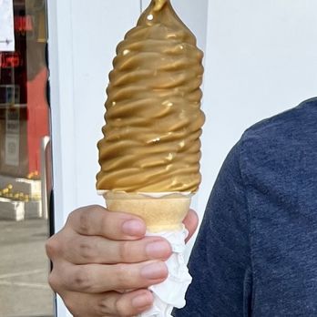 Martha's Dandee Creme - small cheesecake cone with peanut butter dip - Ice Cream & Frozen Yogurt Near Me - Queensbury, New York Martha's Dandee Creme - small cheesecake cone with peanut butter dip - Ice Cream & Frozen Yogurt Near Me - Queensbury, New York