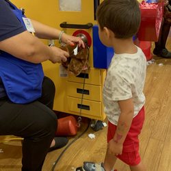 Build-A-Bear Workshop - Stuffing his birthday bear