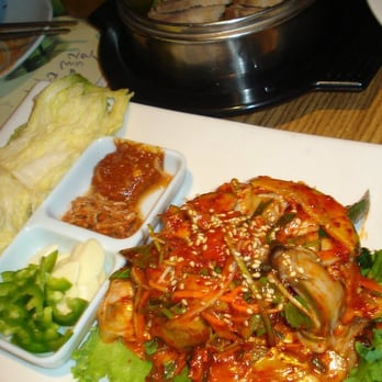 Sa Rang Bang - Gul Bo Sam- Boil Pork Meat Slice and Oyster w/ Spicy Vegetable Cold Salad - Korean Near Me - Sacramento, California Sa Rang Bang - Gul Bo Sam- Boil Pork Meat Slice and Oyster w/ Spicy Vegetable Cold Salad - Korean Near Me - Sacramento, California