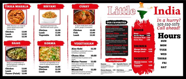 Menu photo 1 Little India Salem, OR