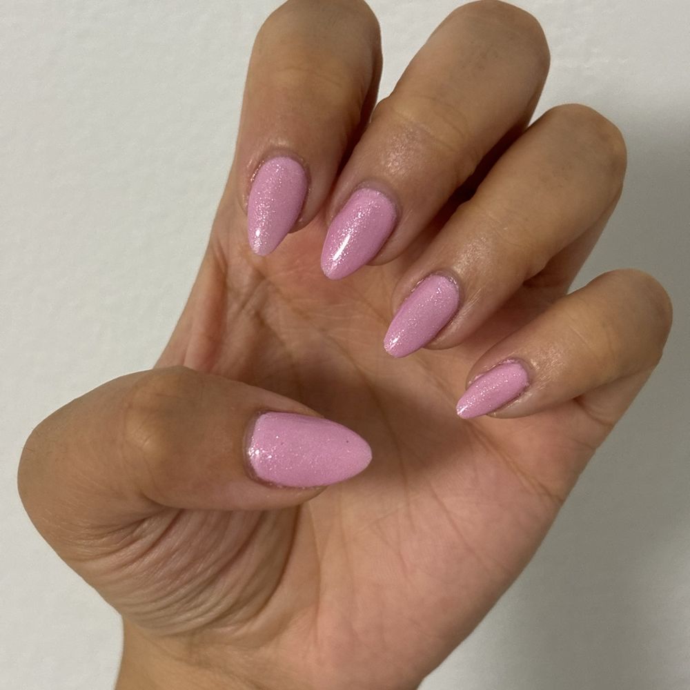 Simple almond gel mani :)
