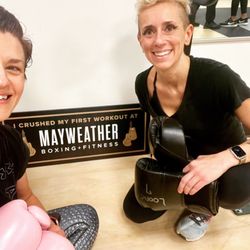 Mayweather Boxing + Fitness - After workout sweaty selfie!  Love this place!!