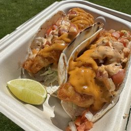 Beer battered cod fish tacos Beer battered cod fish tacos