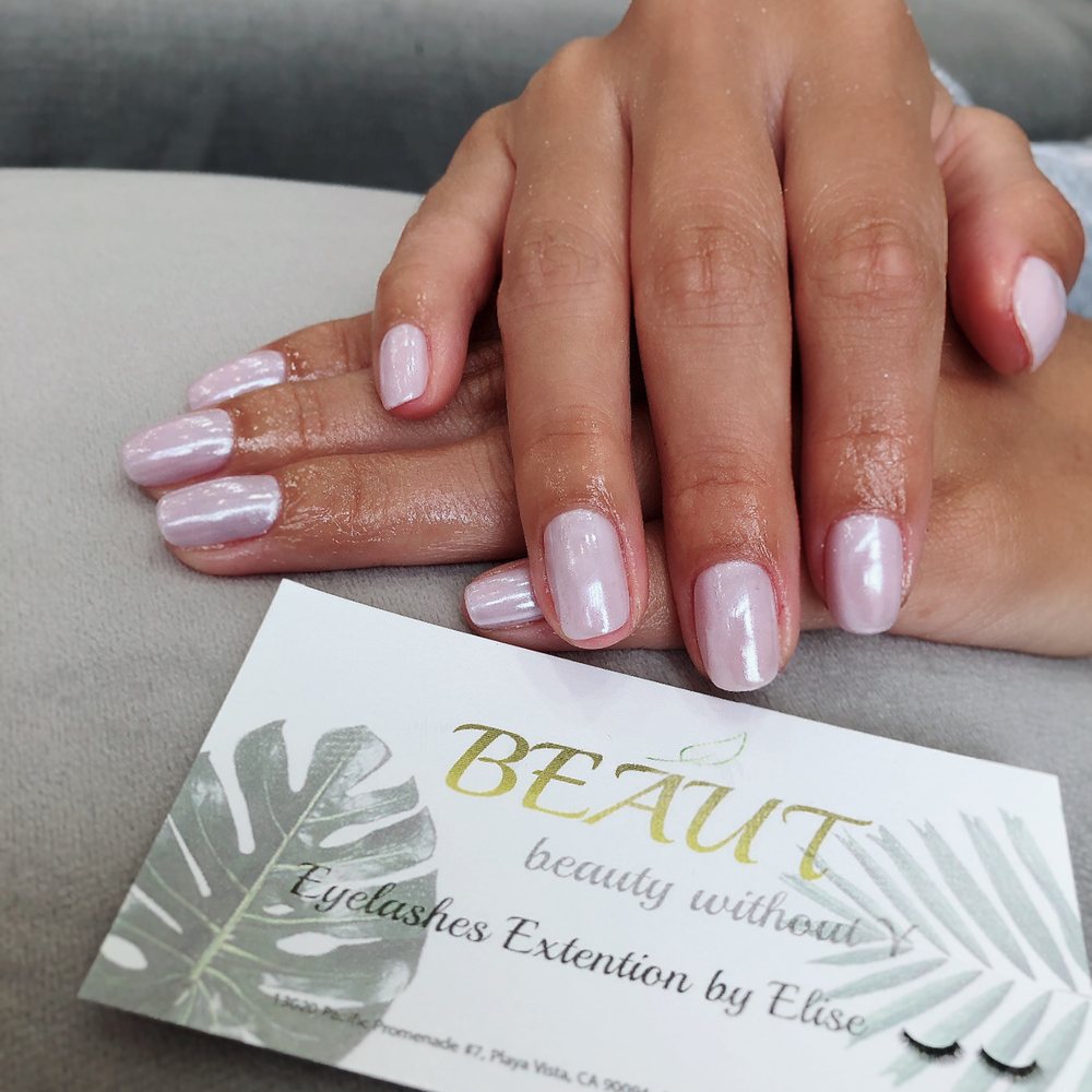 Glamicure - Pearl over lavender gel!!! - Nail Salons Near Me - Los Angeles, California Glamicure - Pearl over lavender gel!!! - Nail Salons Near Me - Los Angeles, California