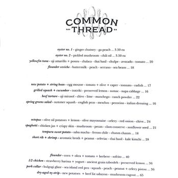 Common Thread Savannah - Common Thread menu on June 17, 2022 - New American Near Me - Savannah, Georgia