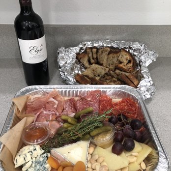 Decker Kitchen - To go Charcuterie board, fresh baked bread and Elyse zinfandel wine - New American Near Me - Agoura Hills, California Decker Kitchen - To go Charcuterie board, fresh baked bread and Elyse zinfandel wine - New American Near Me - Agoura Hills, California