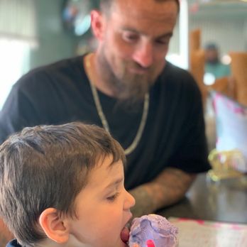 Dewar's Candy Shop - Father and son enjoy an afternoon treat #bubblegumicecream - Candy Stores Near Me - Bakersfield, California
