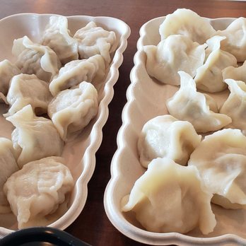 Dumpling Master - Pork and Shrimp Dumplings (l) and Pork and Cabbage Dumplings (r) were fresh and juicy. - Noodles Near Me - Rancho Cucamonga, California