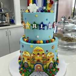Rainbow Brite cake complete with Color Castle!