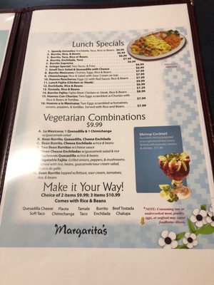 Menu photo 1 Margaritas Middlebury, IN