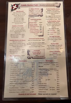 Menu photo 5 Little Swiss Cafe Carmel, CA