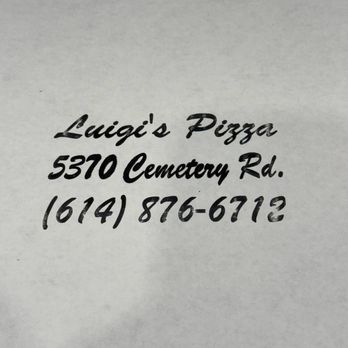 Luigi's Pizza - Pizza Box Top. - Pizza Near Me - Hilliard, Ohio