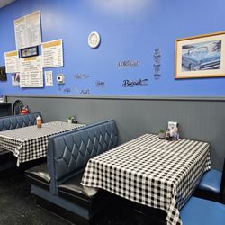 Dillons Hot Dogs & More - The booths of the restaurant.