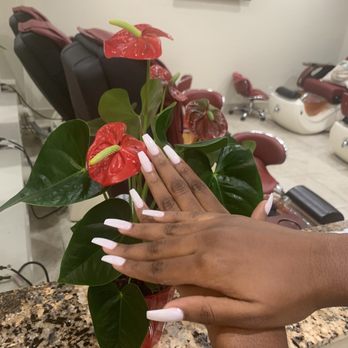 Mansion Nail Spa - Acrylic nails in coffin shape - Nail Salons Near Me - Boca Raton, Florida