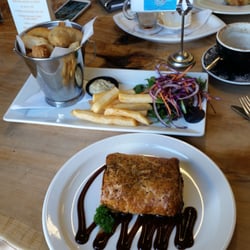 Absolute Coffee House - Seafood basket and bacon sausage roll!!!!