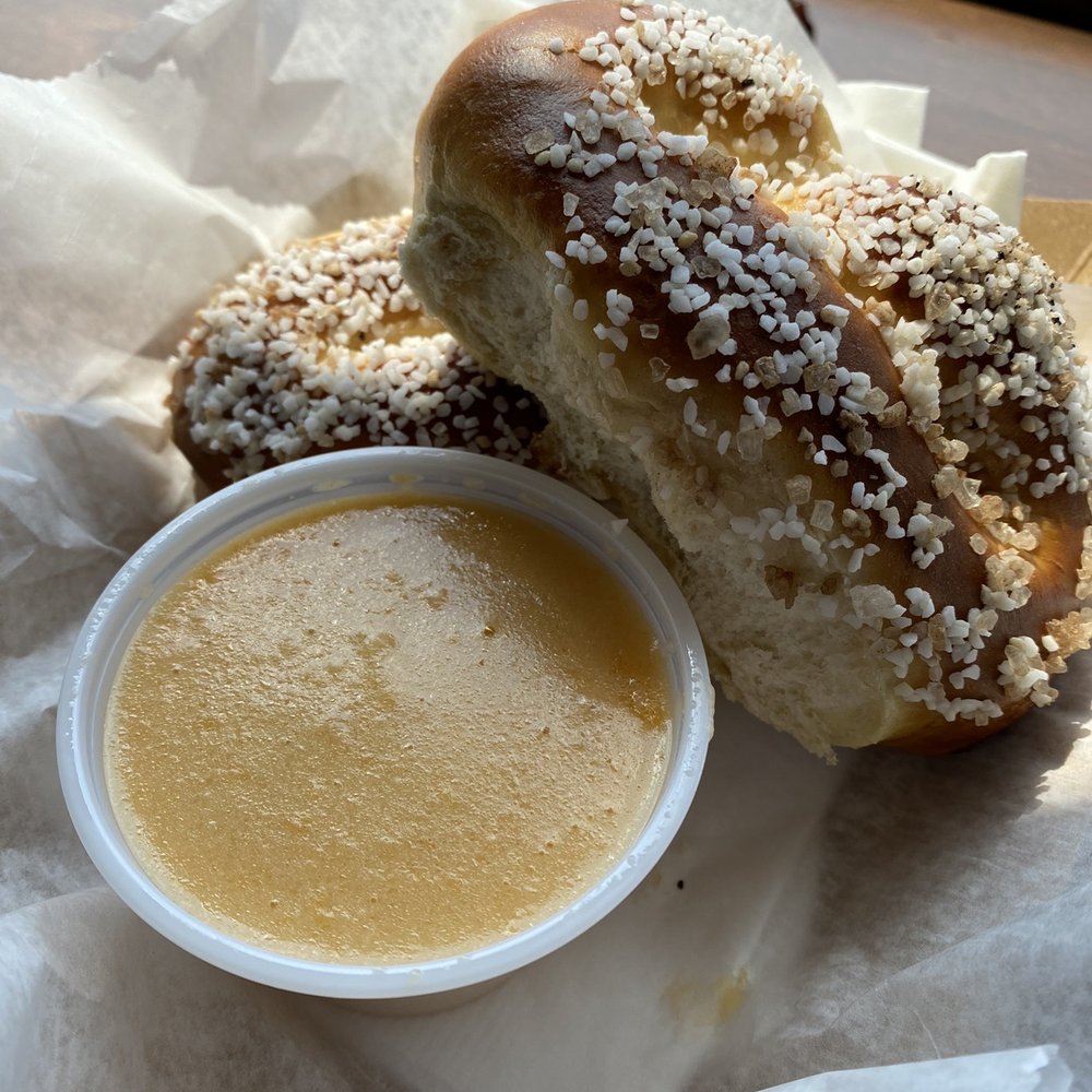 Soft pretzels and beer cheese Soft pretzels and beer cheese