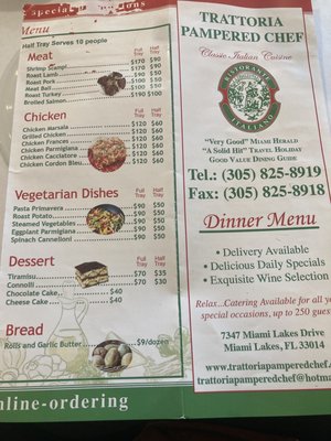 Menu photo 3 Trattoria Pampered Chef Miami Lakes, FL