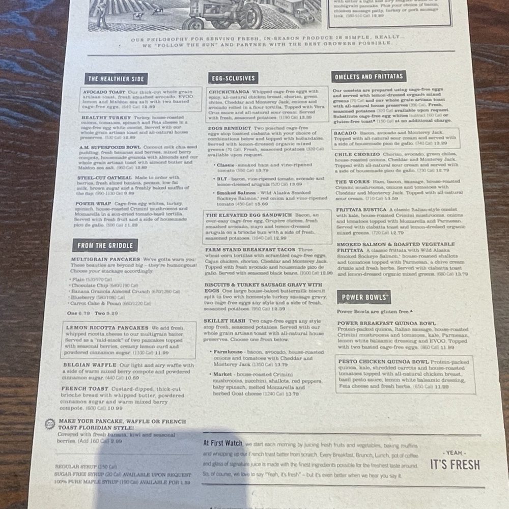 First Watch - Menu 1 - Breakfast & Brunch Near Me - Des Plaines, Illinois First Watch - Menu 1 - Breakfast & Brunch Near Me - Des Plaines, Illinois