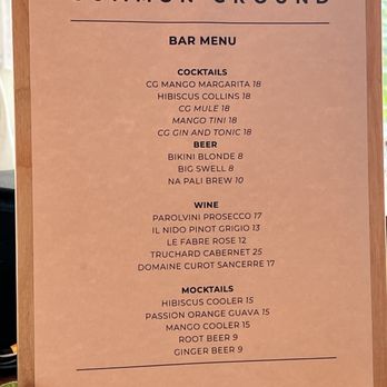 Common Ground Kauai - Bar Menu - Attraction Farms Near Me - Kilauea, Hawaii Common Ground Kauai - Bar Menu - Attraction Farms Near Me - Kilauea, Hawaii