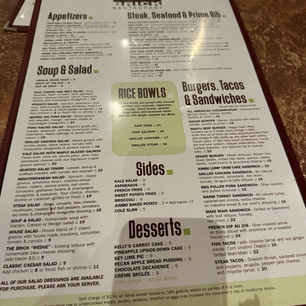 Brick Restaurant - Menu - New American Near Me - Jacksonville, Florida Brick Restaurant - Menu - New American Near Me - Jacksonville, Florida