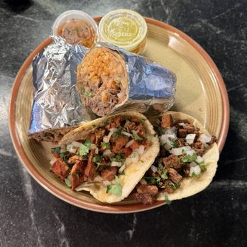 Tacos Tacos Y Antojitos - Cabeza burrito, Pastor taco, Asada taco and homemade salsa. Delicious. - Tacos Near Me - Riverside, California Tacos Tacos Y Antojitos - Cabeza burrito, Pastor taco, Asada taco and homemade salsa. Delicious. - Tacos Near Me - Riverside, California