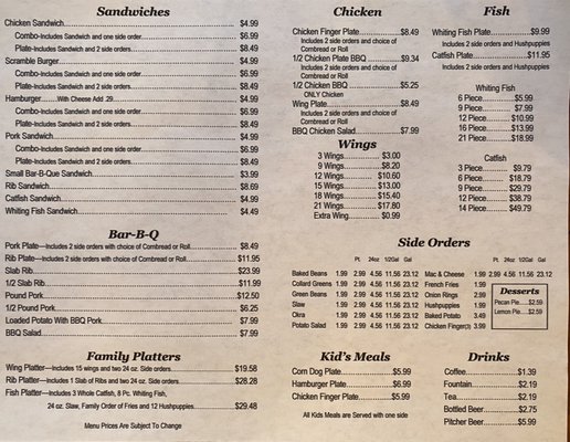 Menu photo 6 Brad's Bar-B-Que Oxford, AL