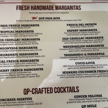 Que Pasa! - Margarita, etc. menu - Mexican Near Me - Atascadero, California