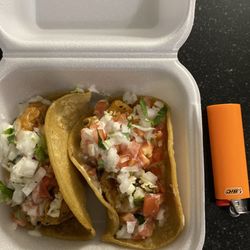 Tako Loko - 2 shrimp Tacos de Camaron for $8 and it was as big as my lighter !